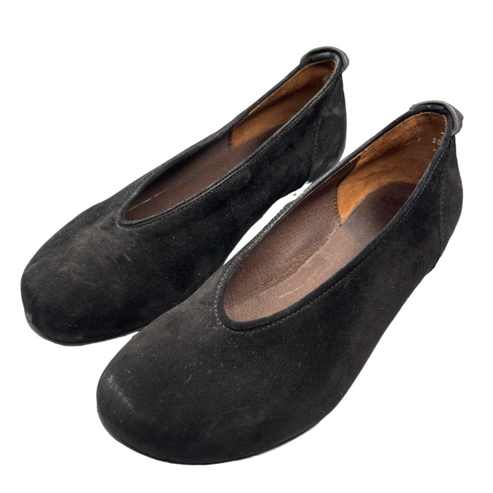 Wolky Loafers Black Suede Size EU 38 US 7 Comfort Walking Shoe Cottagecore